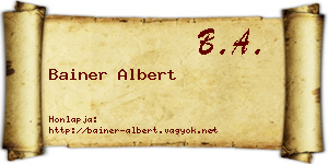 Bainer Albert névjegykártya